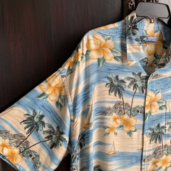 🌴 Corsini Hawaiian Rayon Camp Shirt Sailboats 🌴 - Picture 6 of 8